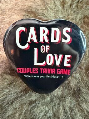 Cards of Love Couples Trivia Game - Black & Pink Heart Tin